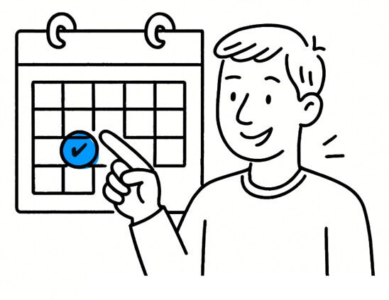 Ilustração do calendário para gerenciamento de posts no Hype Social