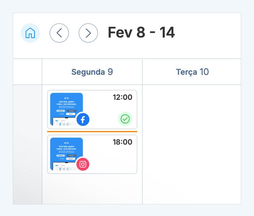 Calendário para gerenciamento de posts no Hype Social
