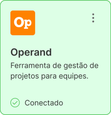 Card do Operand conectado ao Hype Social