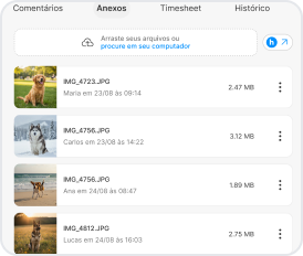 Lista de anexos do Job no Operand com opção de enviar para o Hype